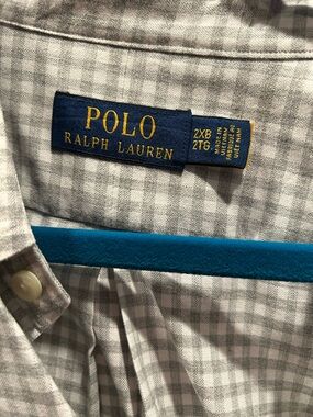 Polo by Ralph Lauren Gray Check Casual Button-Down Shirt 2XB XXL